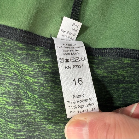 New Sweet Flexx Resistance Leggings Heathered Green Side Pockets - Picture 4 of 6